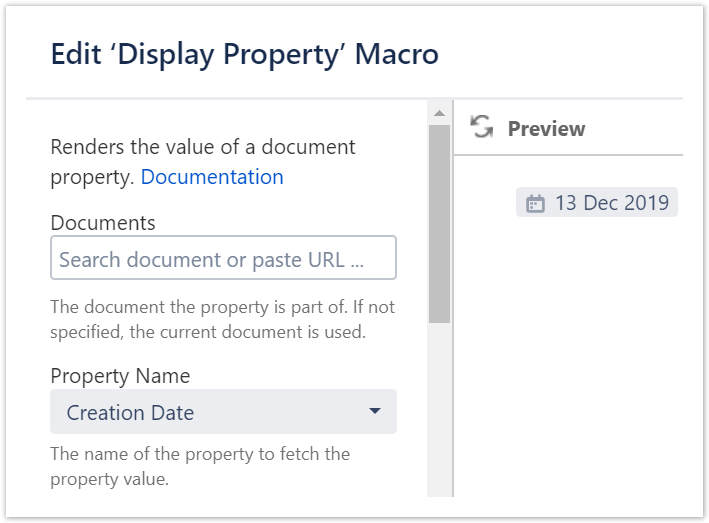 Macro editor view to render a property value.