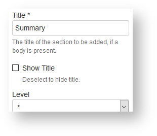 Section Macro suppressing the Title