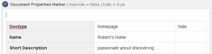 Set Doctype to 'homepage' and Name to identify your page.